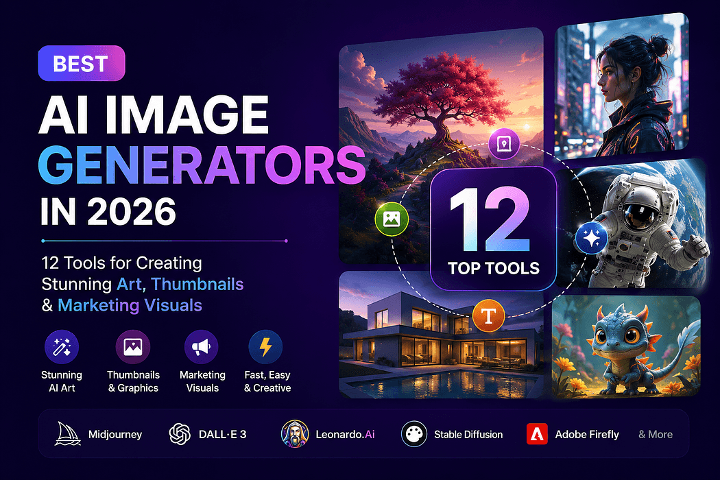Best AI Image Generators in 2026: 12 Tools for Creating Stunning Art, Thumbnails and Marketing Visuals