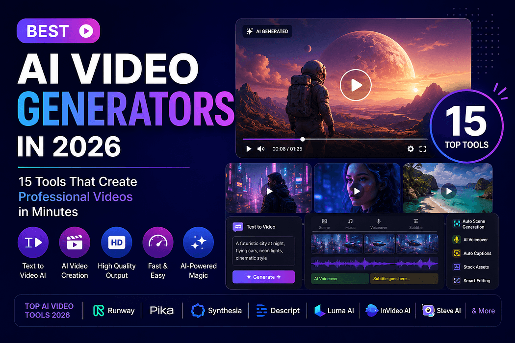 Best AI Video Generators in 2026: 15 Tools That Create Professional Videos in Minutes